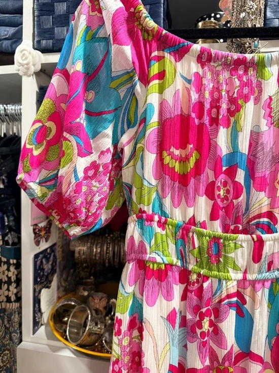 Trina Turk Floral Dress - Boho Off-Shoulder - Picture 6 of 7